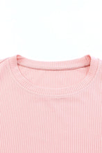 Load image into Gallery viewer, Pink Dot Mesh Ruffle Knit Top