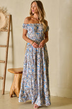 Load image into Gallery viewer, Paisley Print Off Shoulder Maxi Dress