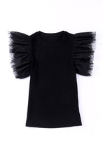 Load image into Gallery viewer, Black Ruffle Knit Top