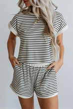 Load image into Gallery viewer, Stripe Tee and Shorts Set