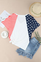 Load image into Gallery viewer, Stars and Stripes V Neck Tee