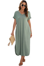 Load image into Gallery viewer, Green Maxi T-shirt Dress