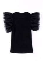 Load image into Gallery viewer, Black Ruffle Knit Top