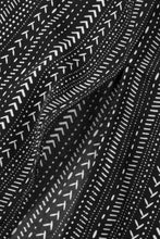 Load image into Gallery viewer, Black Printed Striped Printed Slit Wide Leg High Waist Pants