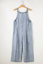 Load image into Gallery viewer, Light Wash Wide Leg Denim Overall