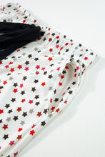 Load image into Gallery viewer, White Contrast Pipping Star Long Sleeve and Pants Pajamas Set