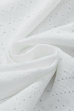 Load image into Gallery viewer, White Sheer Lace Short Sleeves Eyelet Embroidered Tee