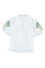 Load image into Gallery viewer, Secret Garden Embroidered Puff Sleeve Blouse