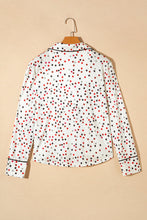 Load image into Gallery viewer, White Contrast Pipping Star Long Sleeve and Pants Pajamas Set