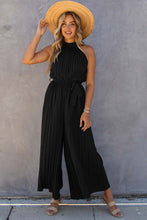 Load image into Gallery viewer, Black Pleated Wide Leg Jumpsuit