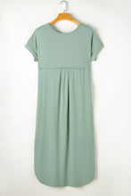 Load image into Gallery viewer, Green Maxi T-shirt Dress