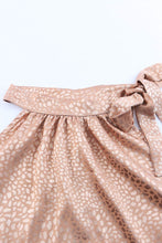 Load image into Gallery viewer, Rose Gold Tie Mock Neck Leopard Tank Top