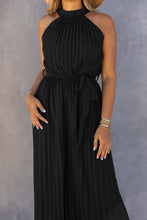 Load image into Gallery viewer, Black Pleated Wide Leg Jumpsuit