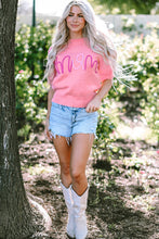 Load image into Gallery viewer, Mom Tinsel Front Short Sleeve Sweater