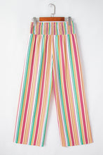 Load image into Gallery viewer, Multicolor Striped Smocked High Waist Wide Leg Pants