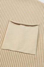 Load image into Gallery viewer, Tan Ribbed Knit Short Sleeve Sweater