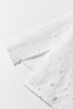 Load image into Gallery viewer, White Flower Embroidered Hollow-out Puff Sleeve Blouse