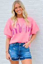 Load image into Gallery viewer, Mom Tinsel Front Short Sleeve Sweater