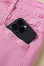 Load image into Gallery viewer, Pink Frayed Edge Mid Rise Denim Shorts
