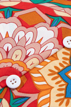 Load image into Gallery viewer, Red Floral Print Batwing Sleeve V Neck Blouse