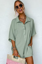 Load image into Gallery viewer, Green Collared Romper