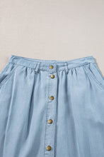Load image into Gallery viewer, Buttoned Long Denim Skirt