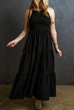 Load image into Gallery viewer, Black Smocked Maxi Dress