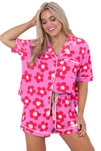 Load image into Gallery viewer, Pink Flower Print Pajamas Set