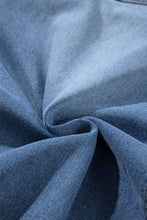 Load image into Gallery viewer, Light Blue Frayed Slit Asymmetric Denim Midi Skirt