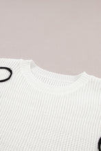 Load image into Gallery viewer, White Flower Embroidery Sweater Tee