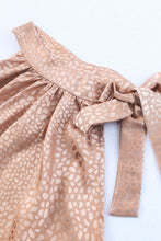 Load image into Gallery viewer, Rose Gold Tie Mock Neck Leopard Tank Top