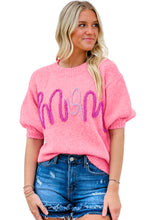 Load image into Gallery viewer, Mom Tinsel Front Short Sleeve Sweater