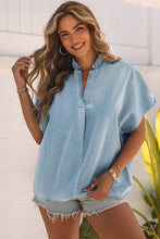 Load image into Gallery viewer, Oversized Denim Blouse