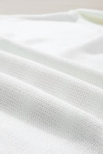 Load image into Gallery viewer, White American Flag Cable Knit Drop Shoulder Sweater