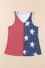 Load image into Gallery viewer, Fiery Red American Flag Stars and Stripes Tank Top