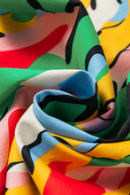 Load image into Gallery viewer, Abstract Print Frilled Neck Ruffled Sleeve Mini Dress