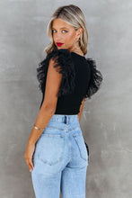 Load image into Gallery viewer, Black Ruffle Knit Top