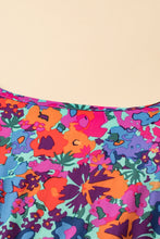 Load image into Gallery viewer, Blue Floral Print V Neck Wrap Split Maxi Dress