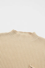 Load image into Gallery viewer, Tan Ribbed Knit Short Sleeve Sweater