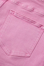 Load image into Gallery viewer, Pink Frayed Edge Mid Rise Denim Shorts