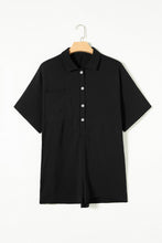 Load image into Gallery viewer, Black Collared Romper