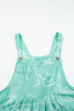 Load image into Gallery viewer, Moonlight Jade Printed Bib Wide Leg Overalls