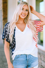 Load image into Gallery viewer, Stars and Stripes V Neck Tee