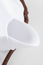 Load image into Gallery viewer, Coffee Ribbed Drawstring Sides Cutout One Piece Swimsuit