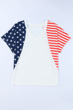 Load image into Gallery viewer, Stars and Stripes V Neck Tee