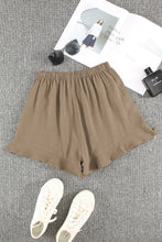 Load image into Gallery viewer, Khaki High Waist Pocketed Ruffle Shorts