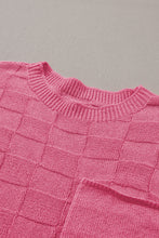 Load image into Gallery viewer, Pink Woven Design Knit Sweater