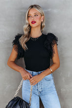 Load image into Gallery viewer, Black Ruffle Knit Top