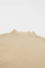 Load image into Gallery viewer, Tan Ribbed Knit Short Sleeve Sweater