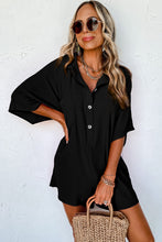 Load image into Gallery viewer, Black Collared Romper